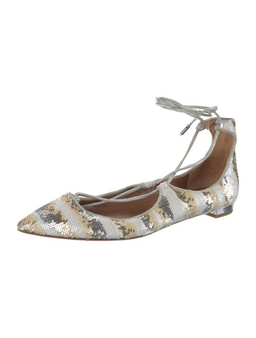 Aquazzura Sequins Printed Ballet Flats