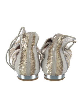 Aquazzura Sequins Printed Ballet Flats