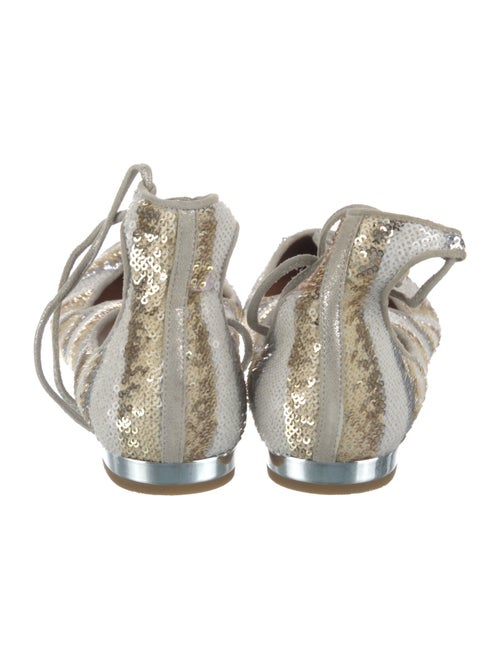 Aquazzura Sequins Printed Ballet Flats