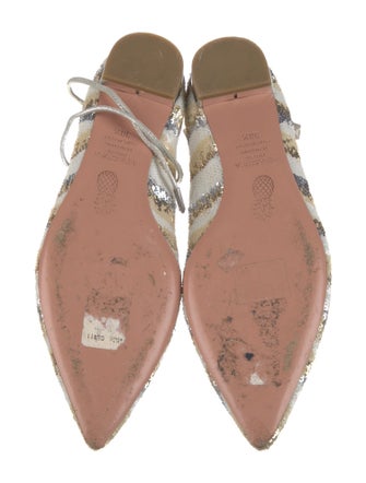 Aquazzura Sequins Printed Ballet Flats
