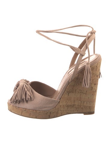 Aquazzura Sandals Suede Tassel Accents IT 37 | 7