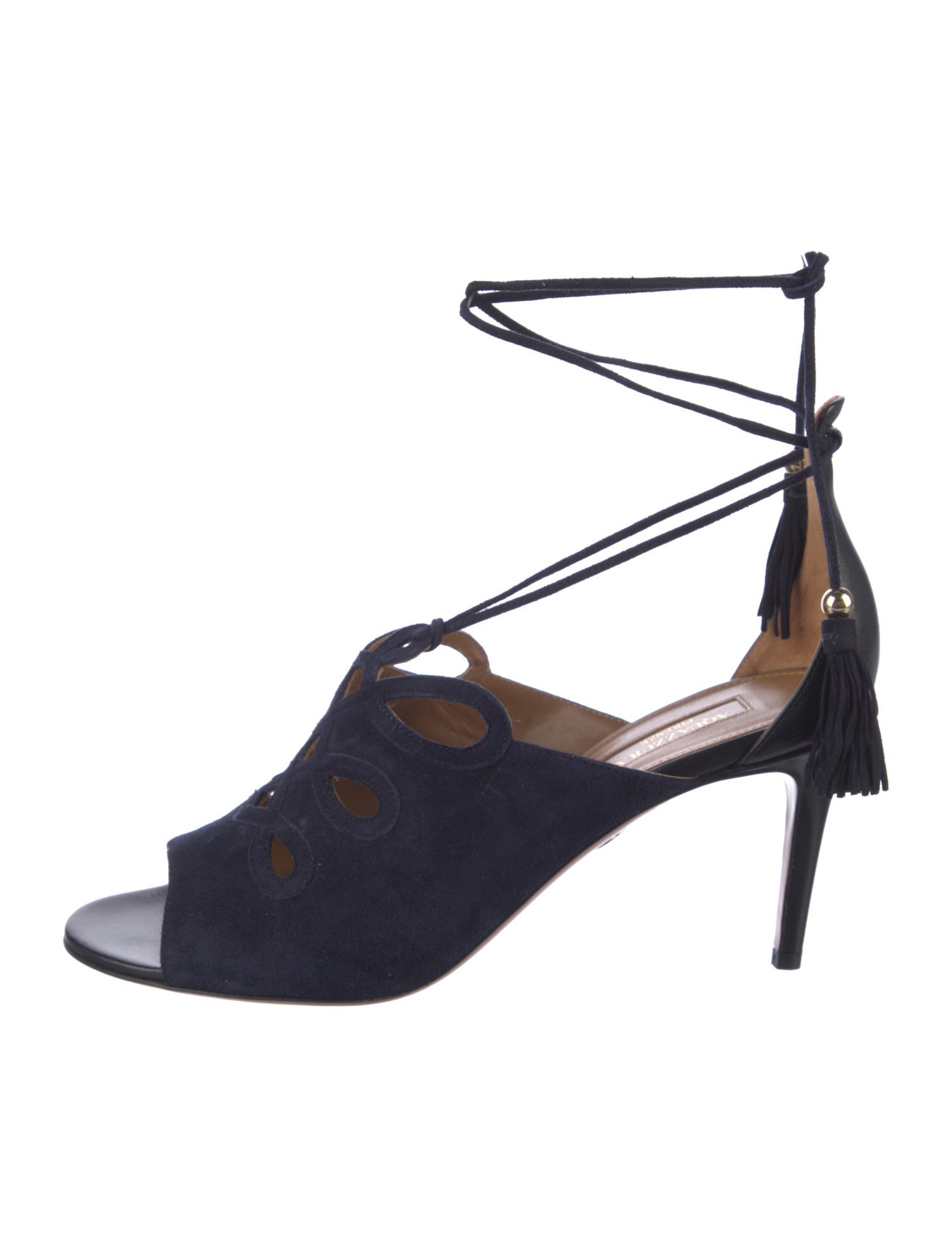 Aquazzura Suede Tassel Accents Sandals