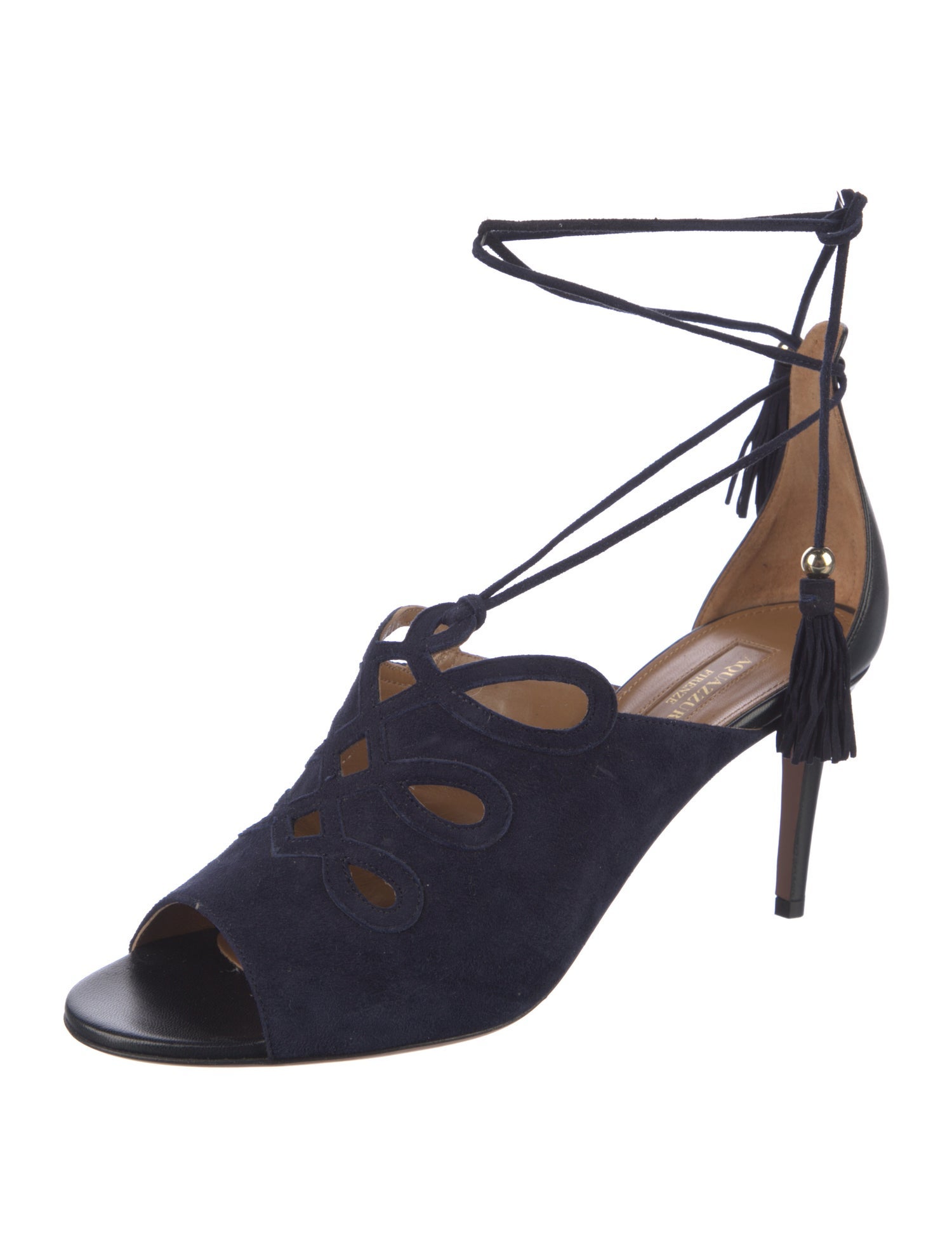 Aquazzura Suede Tassel Accents Sandals