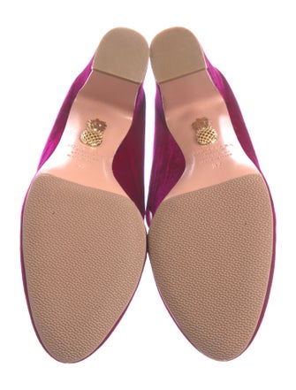 Aquazzura Velvet Bow Accents Mules