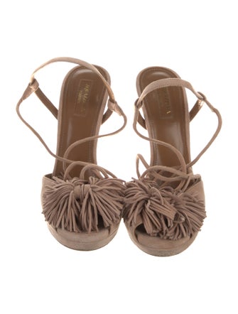 Aquazzura Suede Tassel Accents Sandals