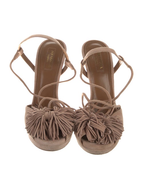 Aquazzura Suede Tassel Accents Sandals
