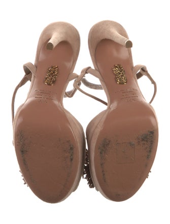 Aquazzura Suede Tassel Accents Sandals