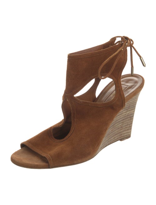 Aquazzura Suede Cutout Accent Espadrilles