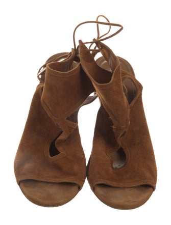 Aquazzura Suede Cutout Accent Espadrilles