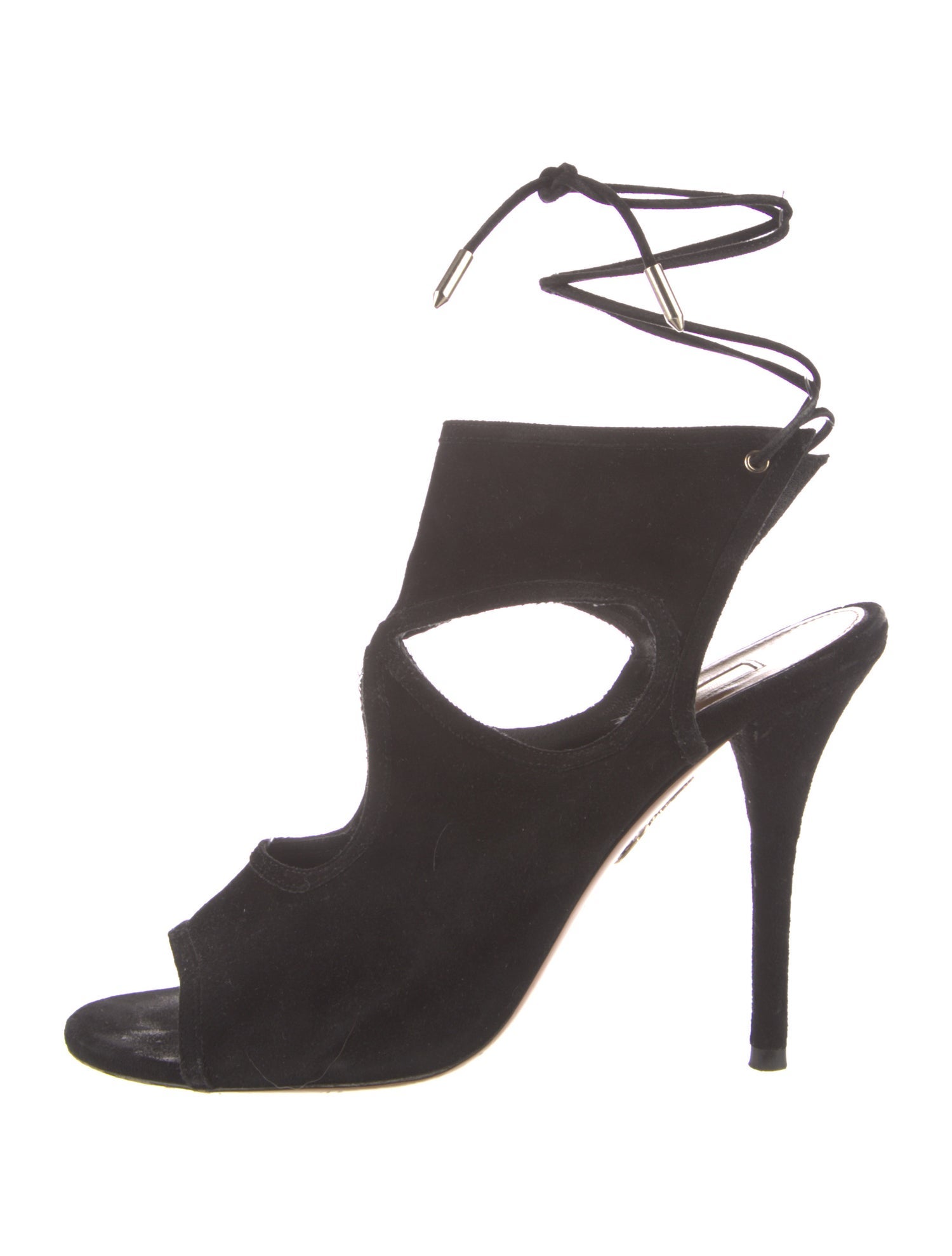 Aquazzura Suede Cutout Accent Sandals