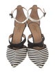 Aquazzura Leather Striped T-Strap Pumps