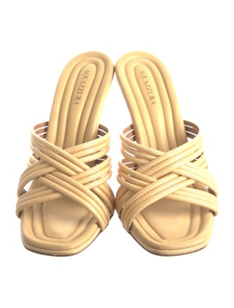 Aquazzura Raffia Slides