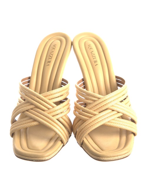 Aquazzura Raffia Slides