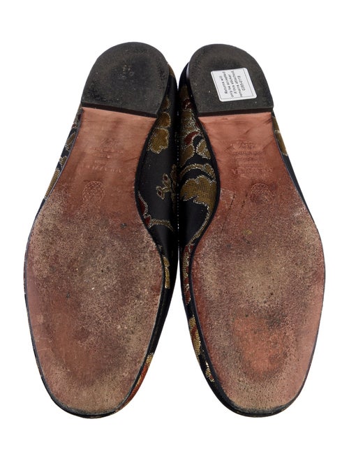 Aquazzura Floral Print Embroidered Accent Mules