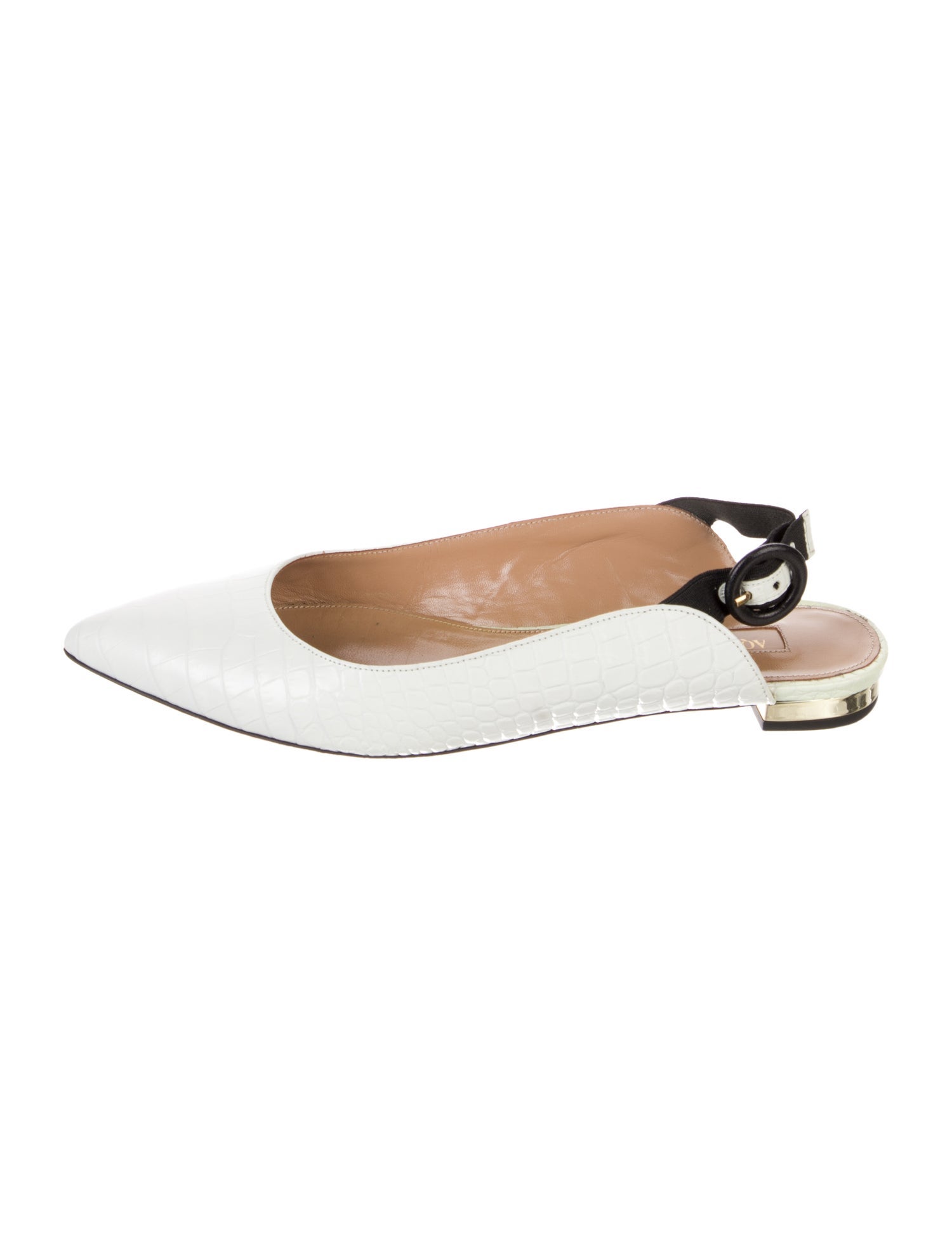 Aquazzura Leather Slingback Flats