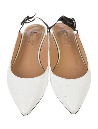 Aquazzura Leather Slingback Flats