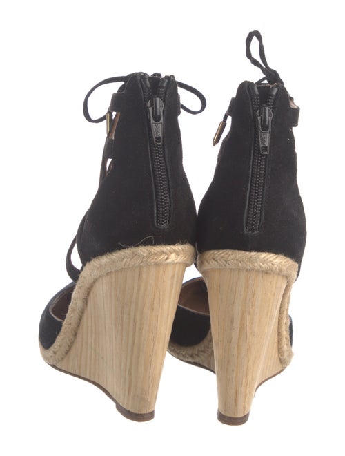 Aquazzura Suede Colorblock Pattern T-Strap Pumps