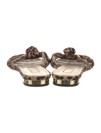 Aquazzura Satin Animal Print Slides
