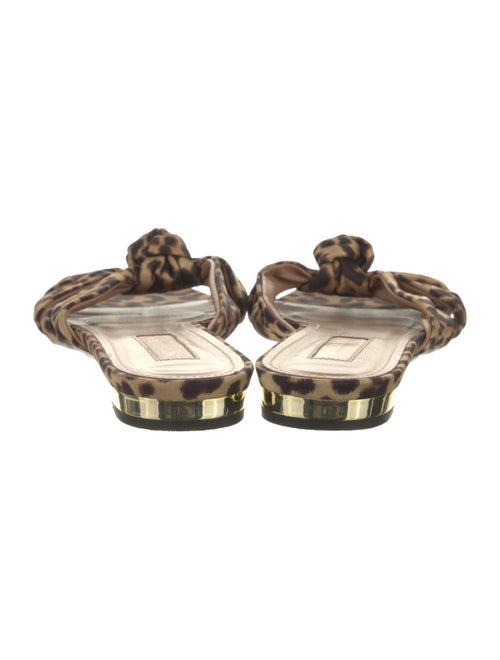 Aquazzura Satin Animal Print Slides