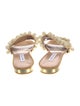 Aquazzura Straw Pom-Pom Embellishments Slides