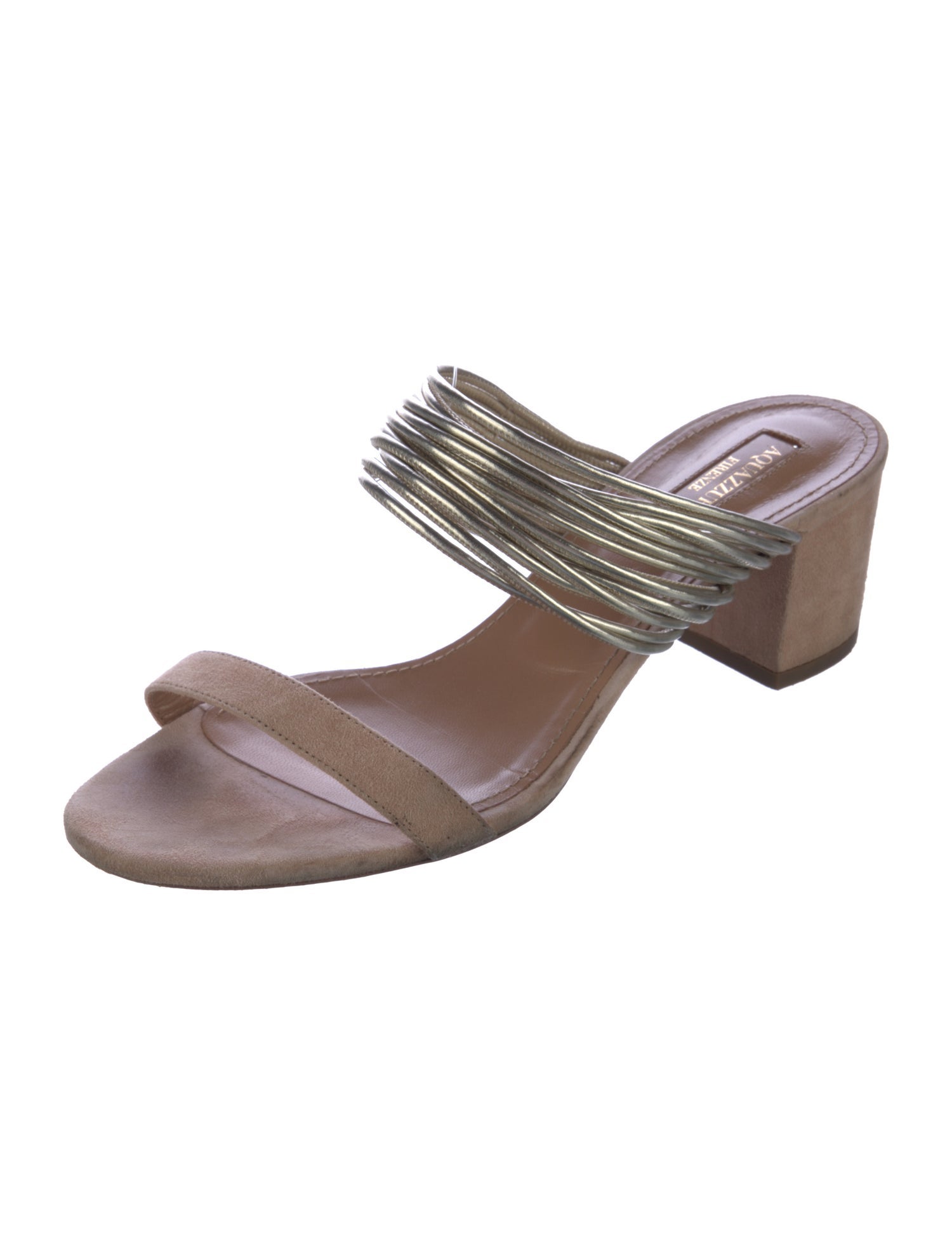 Aquazzura Suede Slides