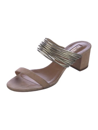 Aquazzura Suede Slides