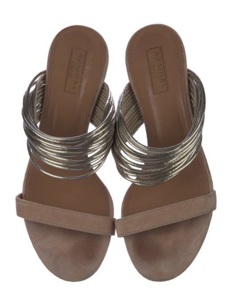 Aquazzura Suede Slides