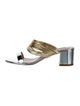 Aquazzura Patent Leather Colorblock Pattern Slides