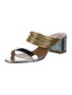 Aquazzura Patent Leather Colorblock Pattern Slides