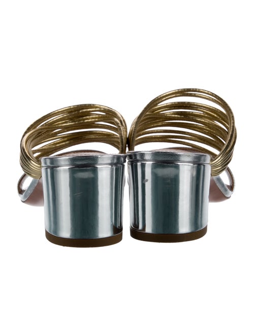 Aquazzura Patent Leather Colorblock Pattern Slides