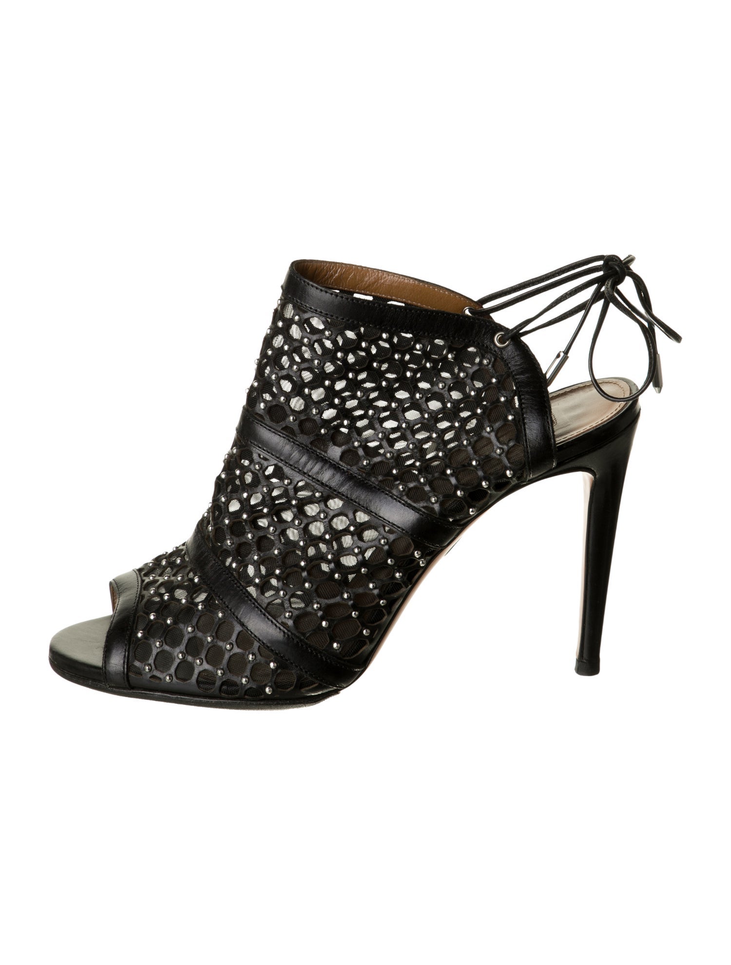 Aquazzura Leather Cutout Accent Slingback Sandals