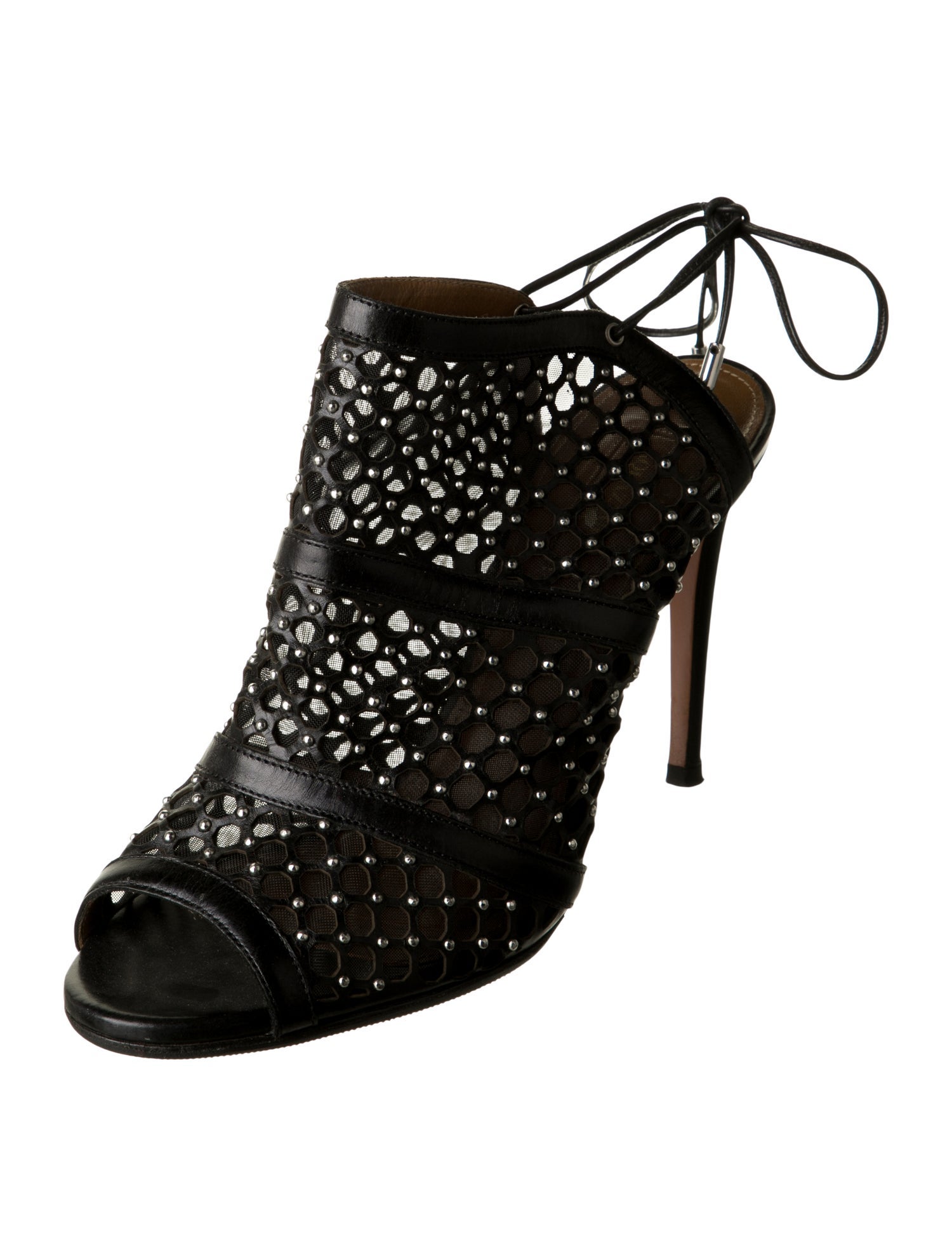 Aquazzura Leather Cutout Accent Slingback Sandals