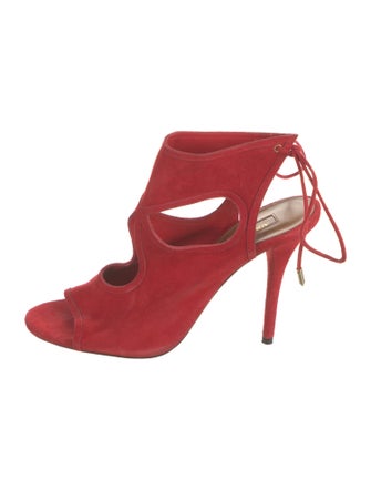 Aquazzura Suede Cutout Accent Pumps