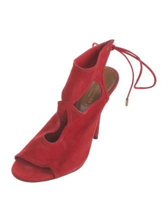 Aquazzura Suede Cutout Accent Pumps