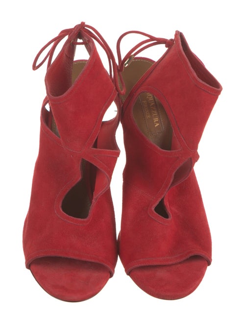 Aquazzura Suede Cutout Accent Pumps