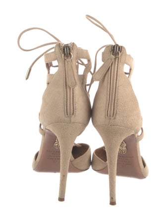 Aquazzura Suede T-Strap Pumps