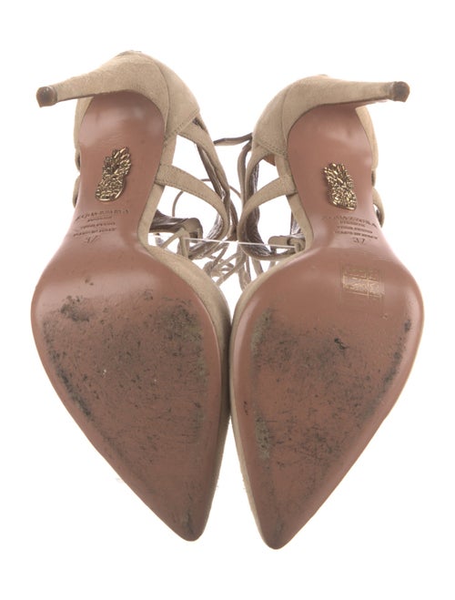Aquazzura Suede T-Strap Pumps
