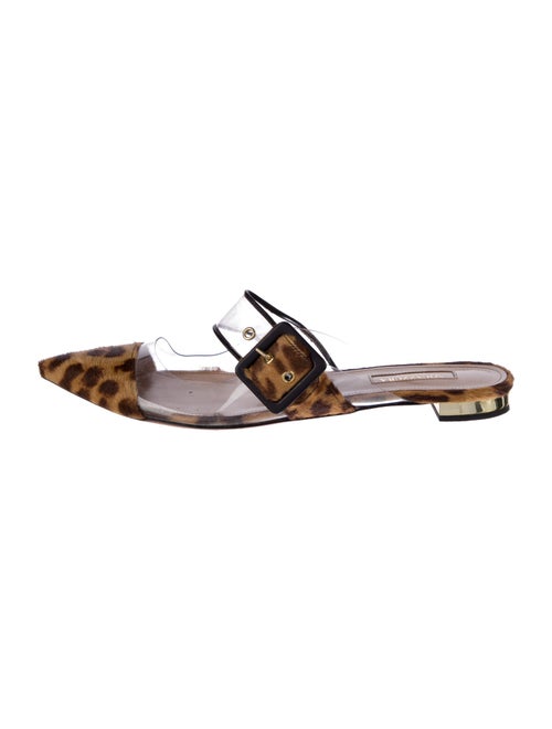 Aquazzura Ponyhair Animal Print Mules