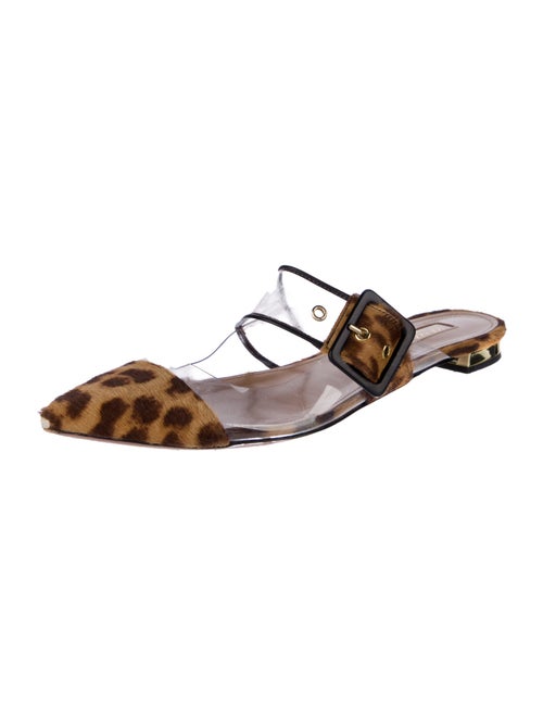 Aquazzura Ponyhair Animal Print Mules