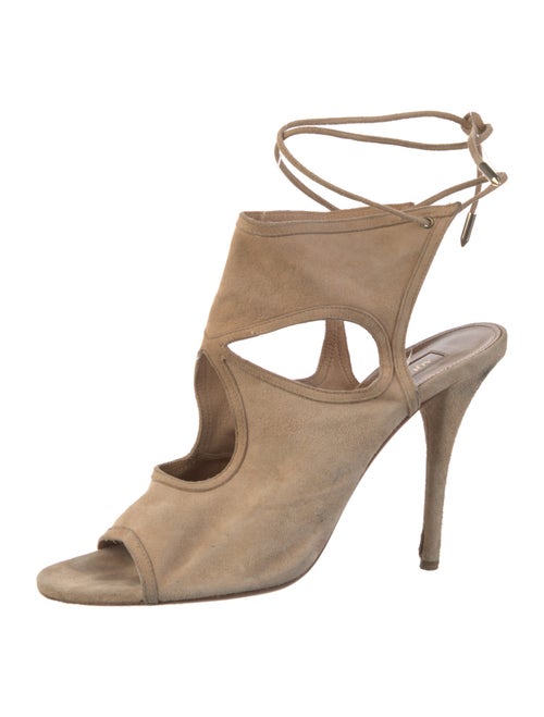 Aquazzura Suede Cutout Accent Sandals