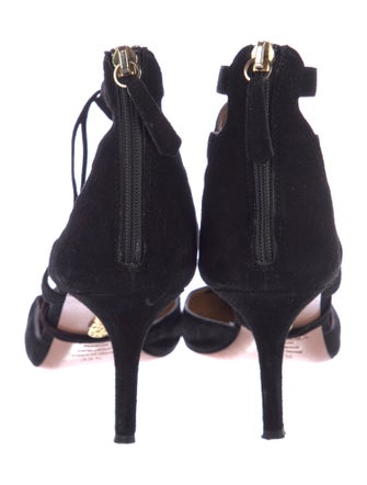 Aquazzura Suede T-Strap Pumps