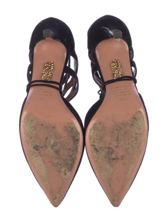 Aquazzura Suede T-Strap Pumps