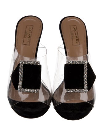 Aquazzura PVC Crystal Embellishments Slides