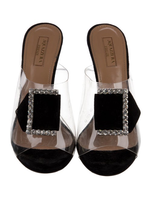 Aquazzura PVC Crystal Embellishments Slides