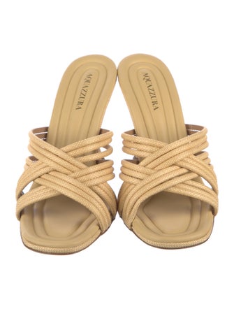 Aquazzura Raffia Slides