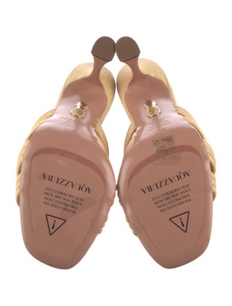Aquazzura Raffia Slides