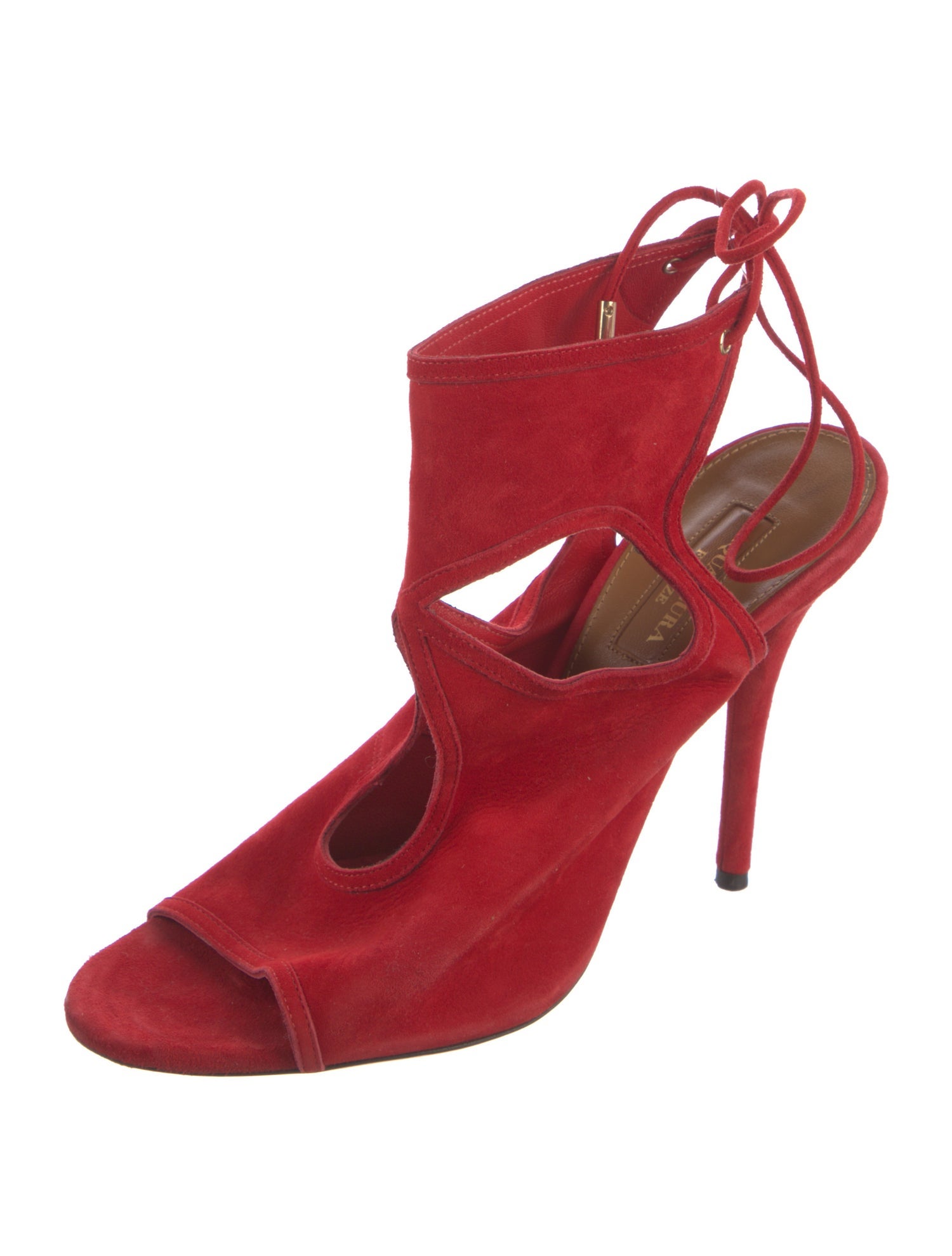 Aquazzura Suede T-Strap Sandals