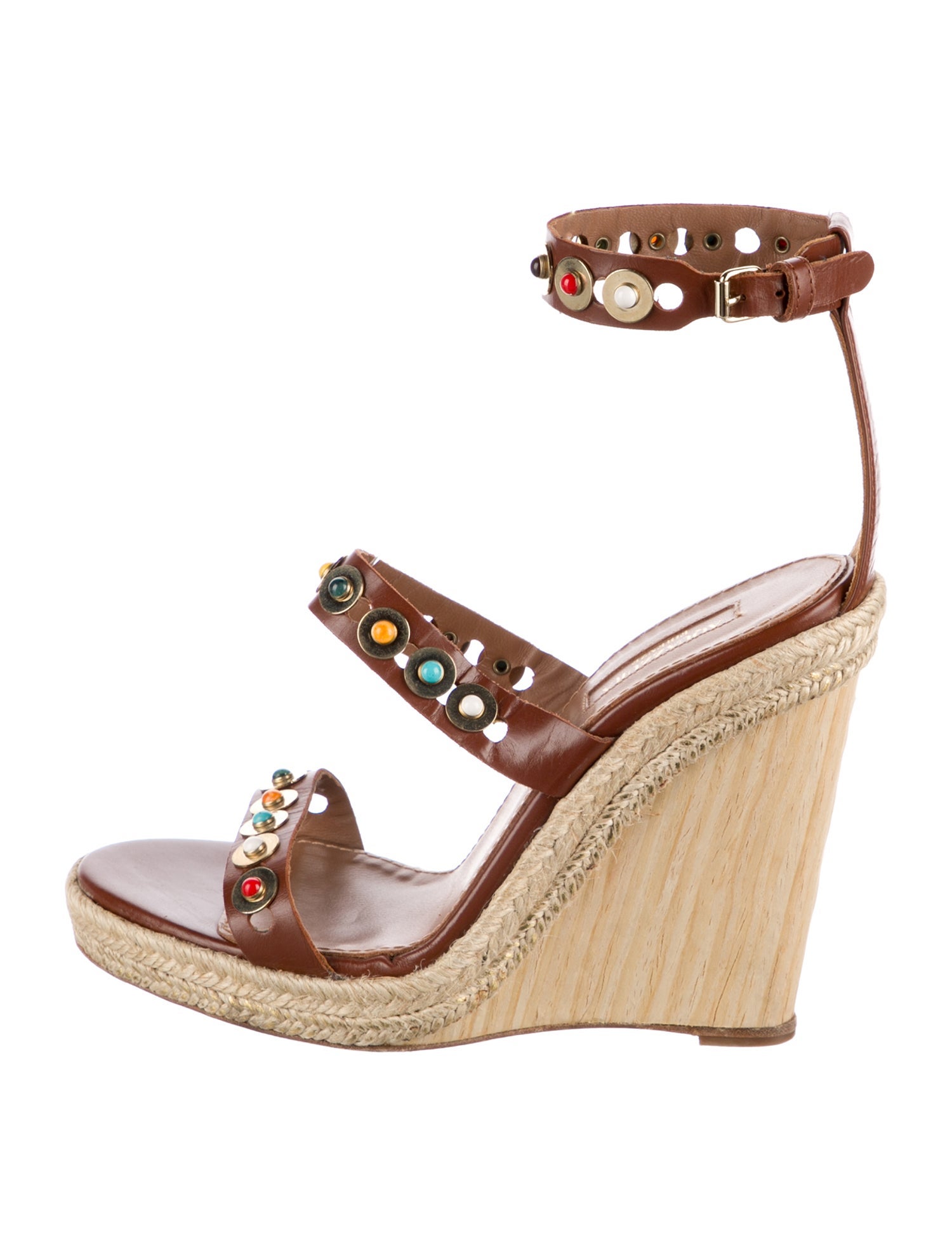 Aquazzura Leather Lasercut Accents Espadrilles