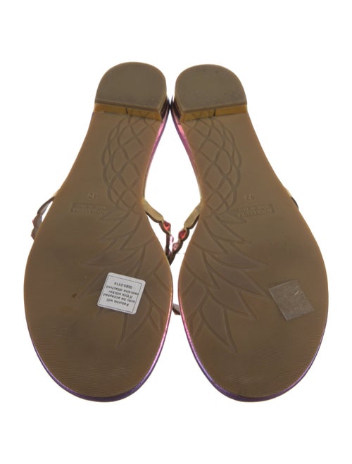 Aquazzura Leather Printed Flip Flops