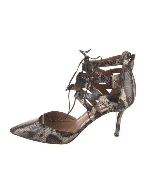 Aquazzura Embossed Leather Animal Print D'Orsay Pumps